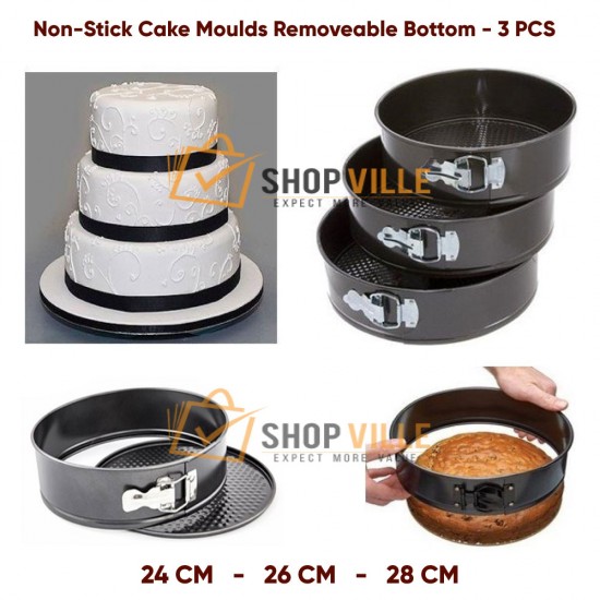 Cake Mould Non-Stick Baking Tools Round Shape Molds Pan Set - 3 pcs