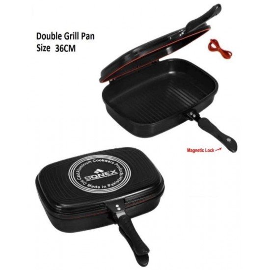 Sonex Marble Coated Double Sided Grill Fry Pan - 36 cm