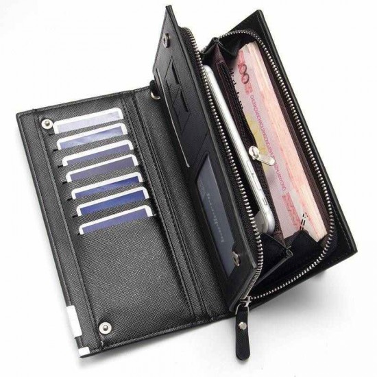 2019 Baellerry Men's Long Leather Wallet for Smart Phone Credit/Debit Cards etc